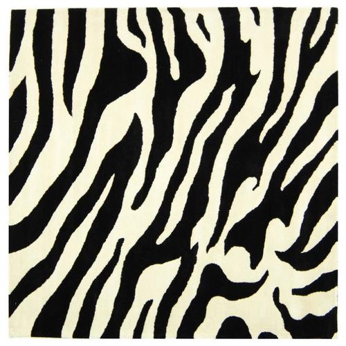 Safavieh Soho Serengeti 8 x 8 White/Black Square Indoor Animal Print ...