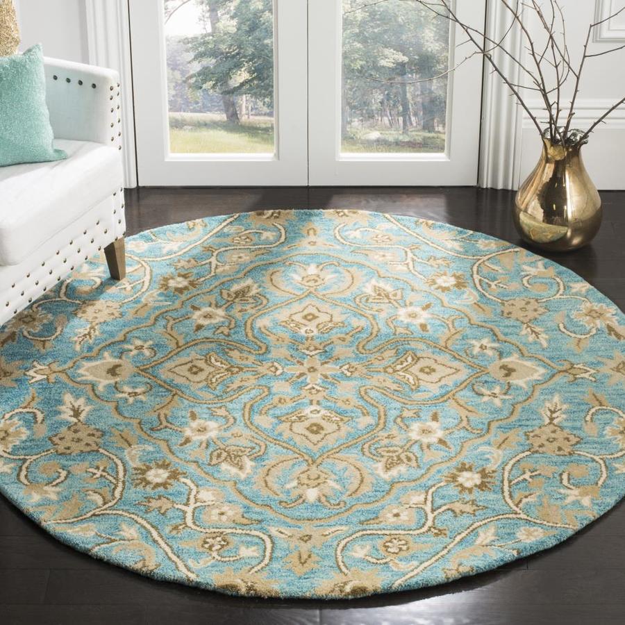 Safavieh Bella Citron Blue/Taupe Round Indoor Handcrafted French ...