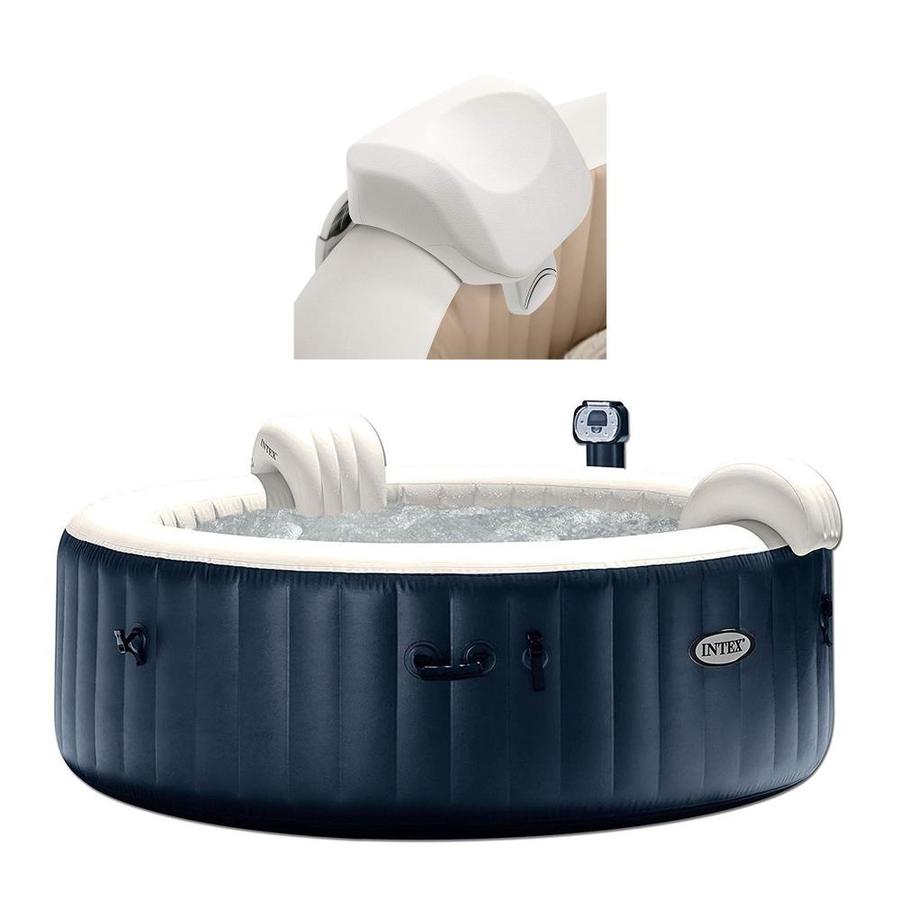 Intex 28409E Pure Spa 4-Person Inflatable Heated Hot Tub with Soft Foam Headrest