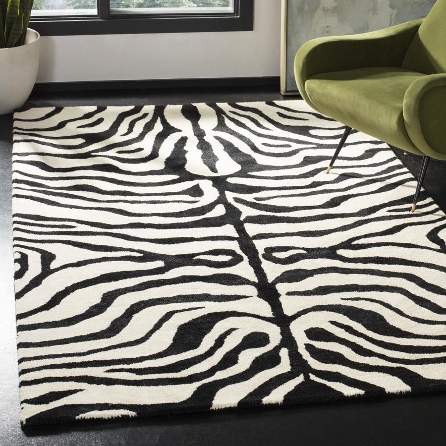 Safavieh Soho Zebra 4 x 6 Black/White Indoor Animal Print Handcrafted ...