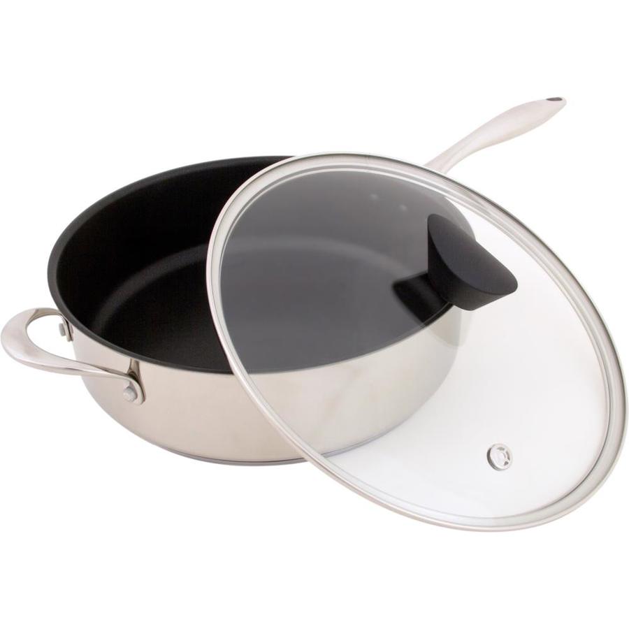 Ozeri Stainless Steel Earth 12-in Stainless Steel Cooking Pan with Lid ...