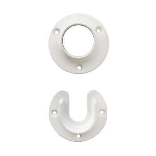 Design House 1 3 8 In White In Metal Closet Pole Socket At Lowes Com