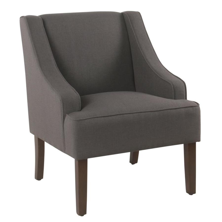 Benzara Modern Black and Brown Linen Accent Chair