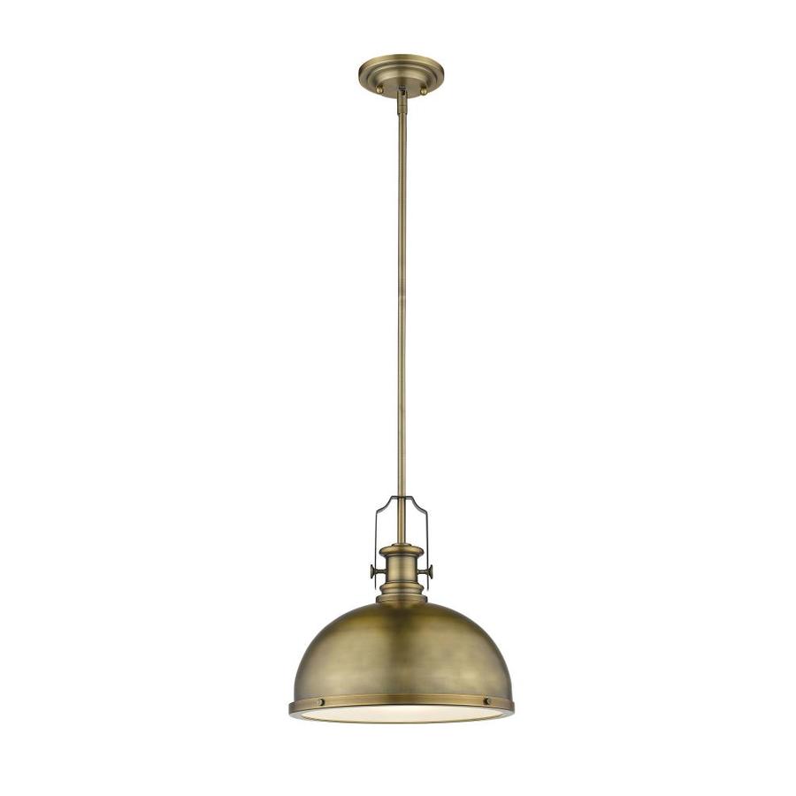 Z-Lite Melange Heritage Brass Modern/Contemporary Dome Pendant Light in ...