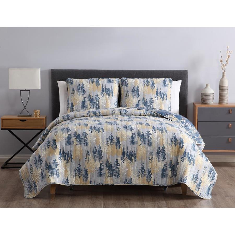 Mhf Home Mhf Home Terri Reversible Abstract Quilt Set Blue Cotton