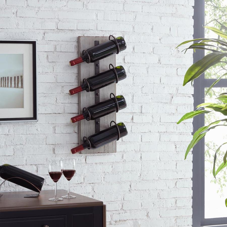 grey wall wine rack