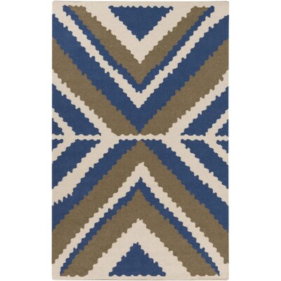 Surya Alameda 5 x 8 Navy Indoor Geometric Global Handcrafted Area Rug Surya Alameda 5 x 8 Navy Indoor Geometric Global Handcrafted Area Rug