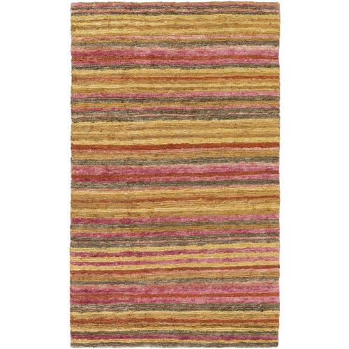 Surya Trinidad 2 x 3 Bright Pink Indoor Stripe Farmhouse/Cottage Handcrafted Area Rug in the