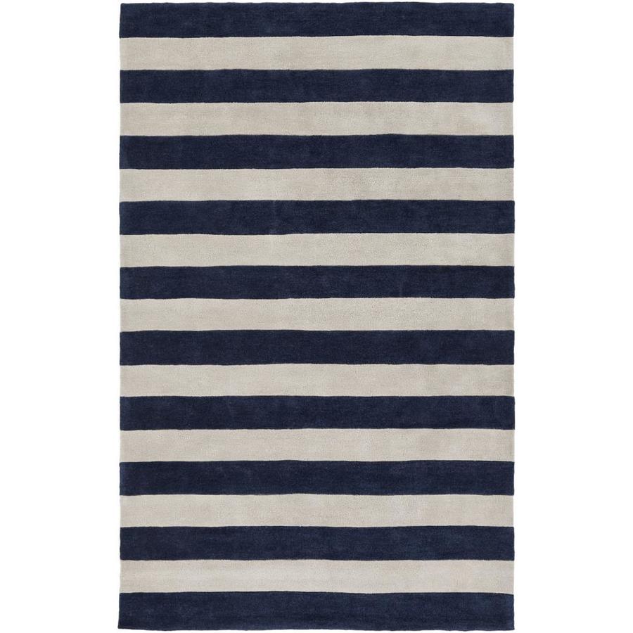 Surya Cosmopolitan 8 x 11 Dark Blue Indoor Stripe MidCentury Modern