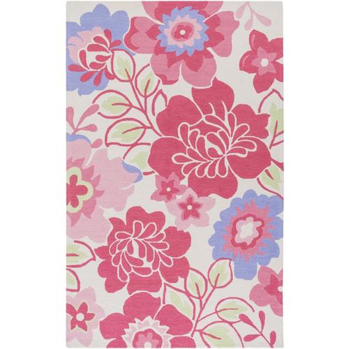 Surya Peek-A-Boo 5 x 8 Bright Pink Indoor Floral/Botanical Kids ...