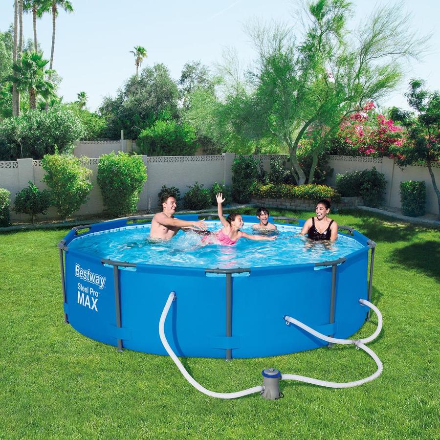 Bestway 10-ft x 10-ft x 30-in Round Above-Ground Pool in the Above ...