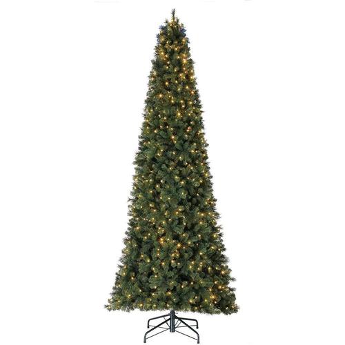 Home Heritage 12-ft Pre-Lit Cashmere Pine Slim Artificial Christmas