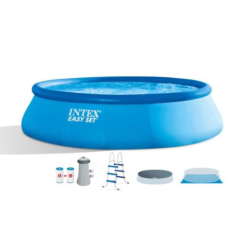 Intex 15-ft x 15-ft x 42-in Round Above-Ground Pool in the Above-Ground ...