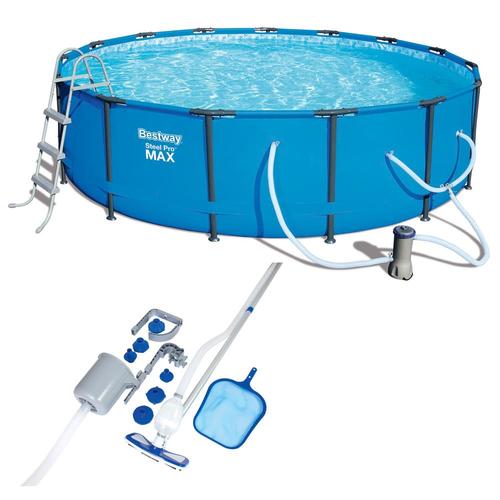 Bestway 15-ft x 15-ft x 42-in Round Above-Ground Pool in the Above ...