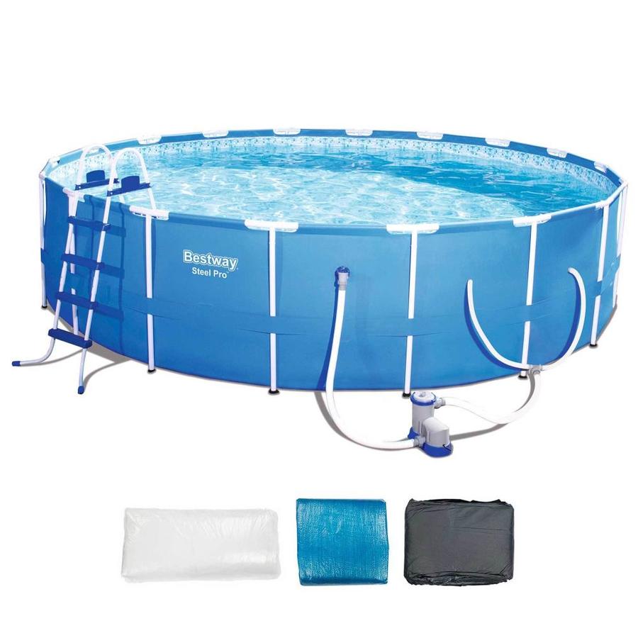 Bestway 18-ft x 18-ft x 48-in Round Above-Ground Pool at Lowes.com