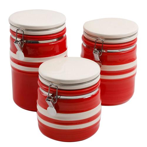 Just Dine 3 Piece Multisize Ceramic Food Storage Container in the Food