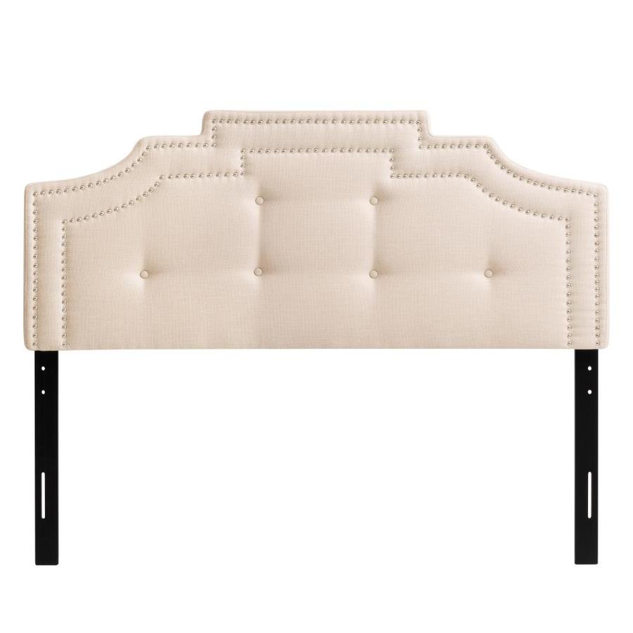 CorLiving Aspen Cream Queen Polyester Upholstered Headboard in the