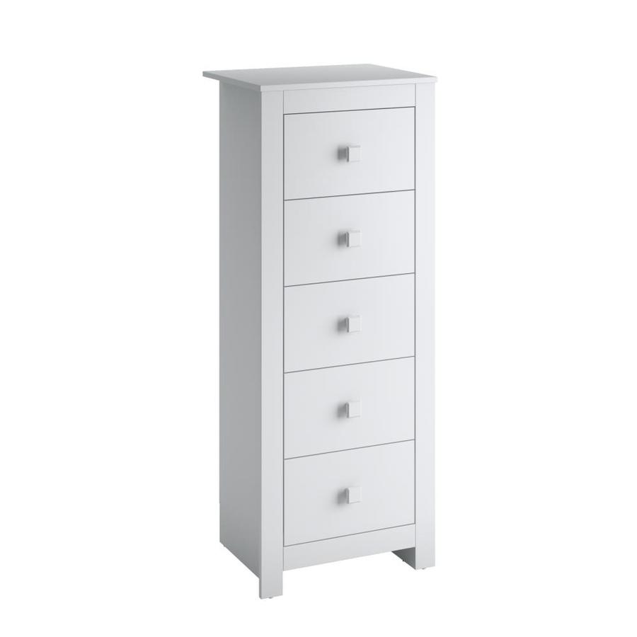 Corliving Corliving Tall Boy Chest Of Drawers In Snow White At