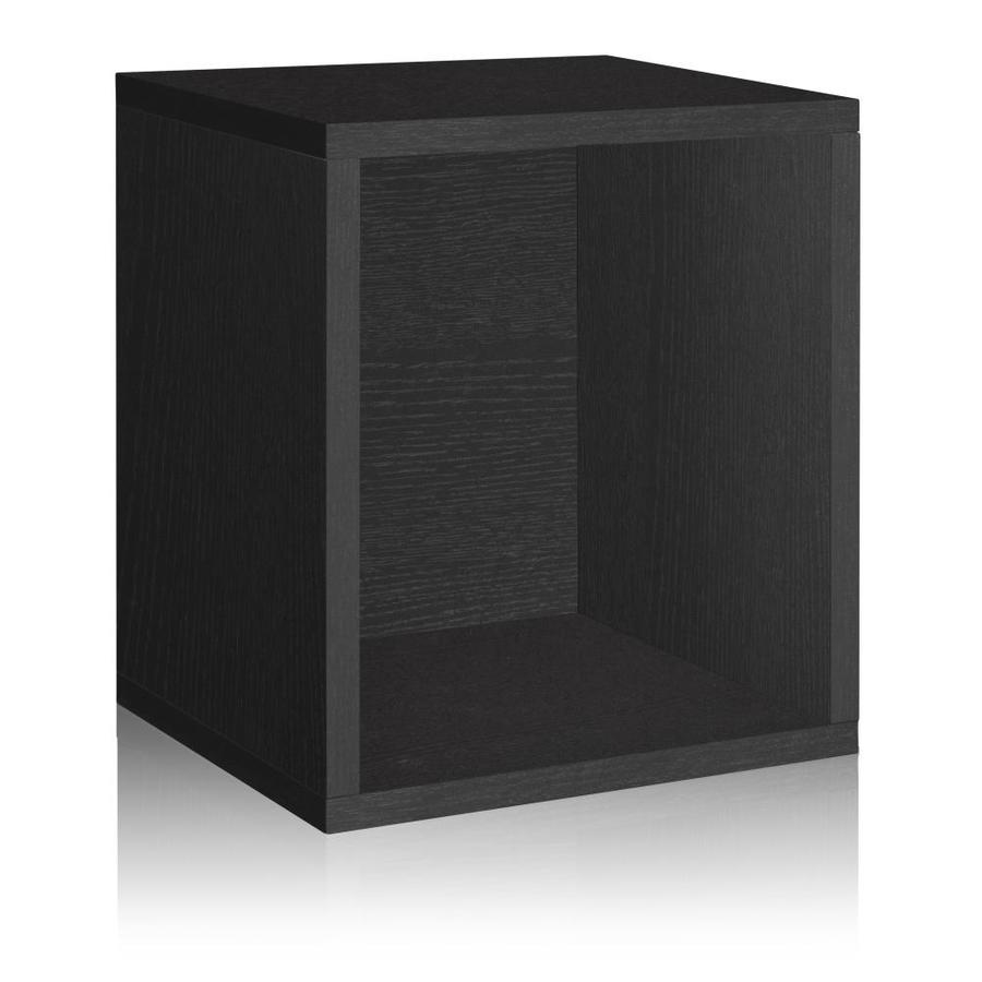 Way Basics 1 Compartment Black Stackable Recycled Paperboard Cube