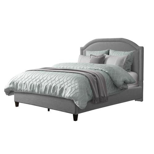 CorLiving Florence Light Grey King Upholstered Bed in the Beds