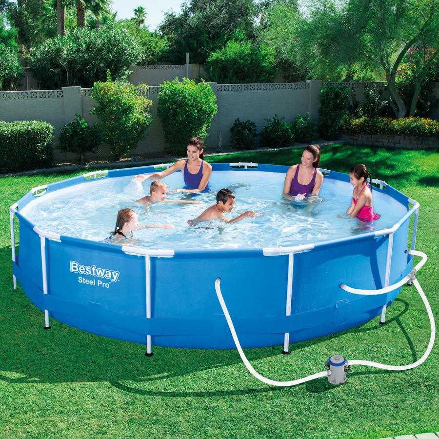 Bestway 12-ft x 12-ft x 30-in Round Above-Ground Pool in the Above ...