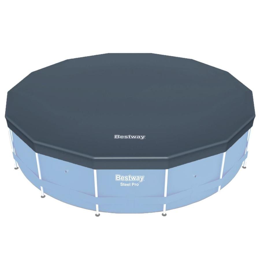 Bestway 58248 Round PVC 14 Foot Pool Cover for Above Ground Pro Frame ...