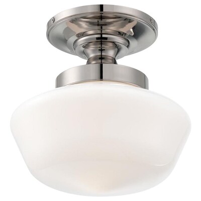 Minka Lavery 12-in Polished Nickel Traditional Incandescent Semi-flush Mount Light Minka Lavery 12-in Polished Nickel Traditional Incandescent Semi-flush Mount Light