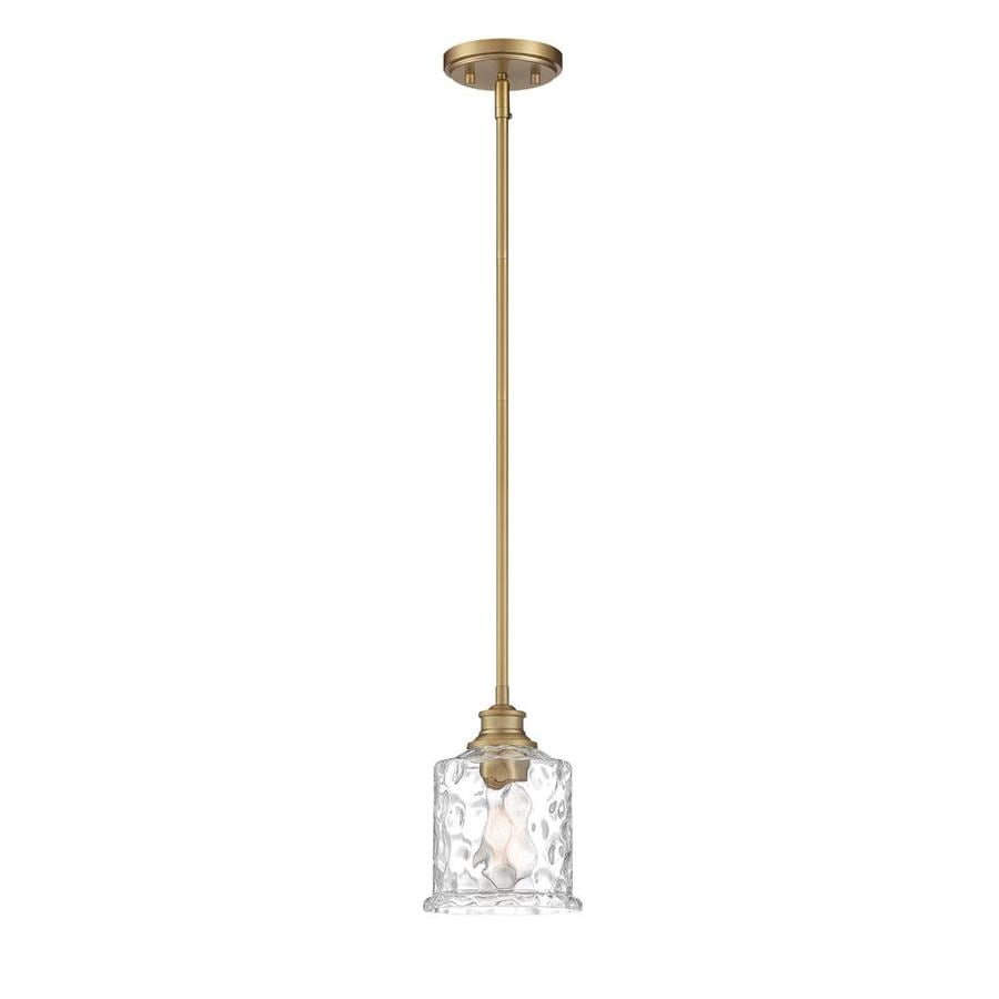 pendant light drake brushed glam fountain designers clear glass gold lowes