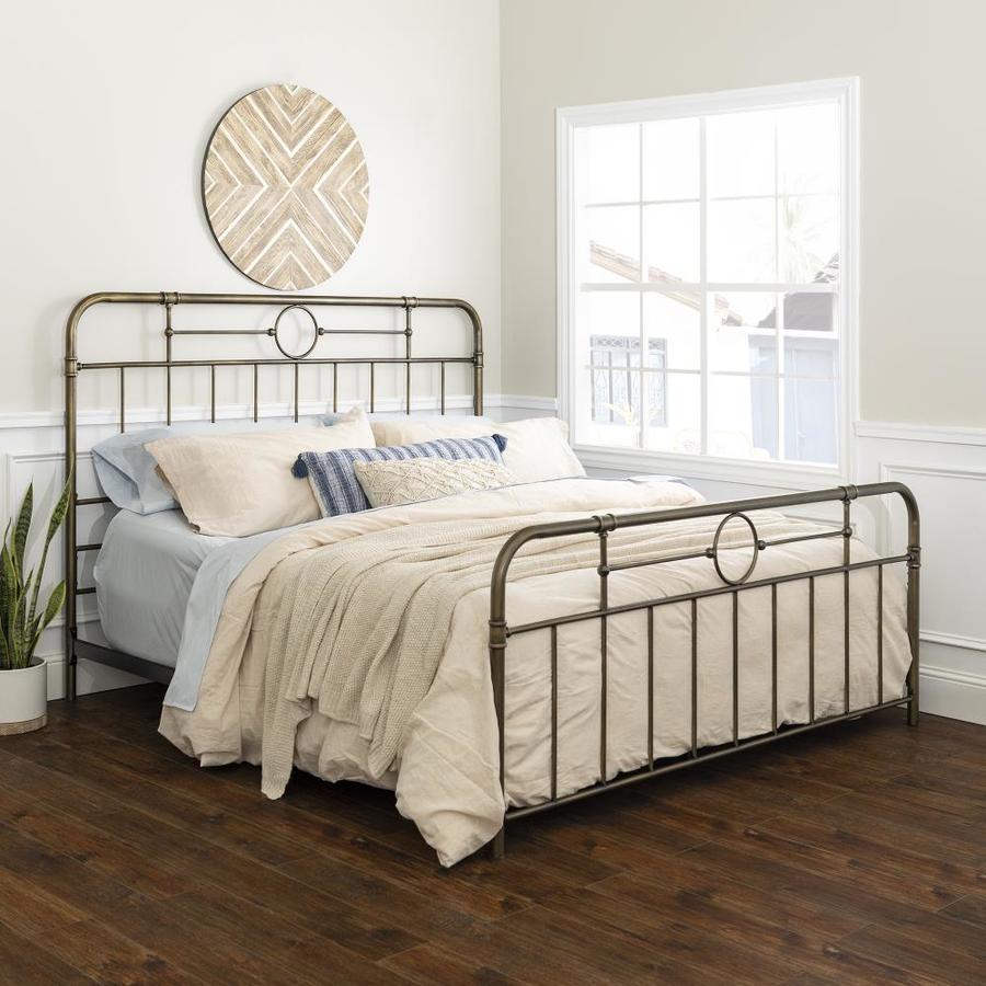 Walker Edison Bronze Metal King Bed Frame at Lowes.com