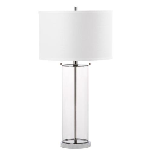 Safavieh Velma 31in Clear Fluorescent Table Lamp with Fabric Shade in