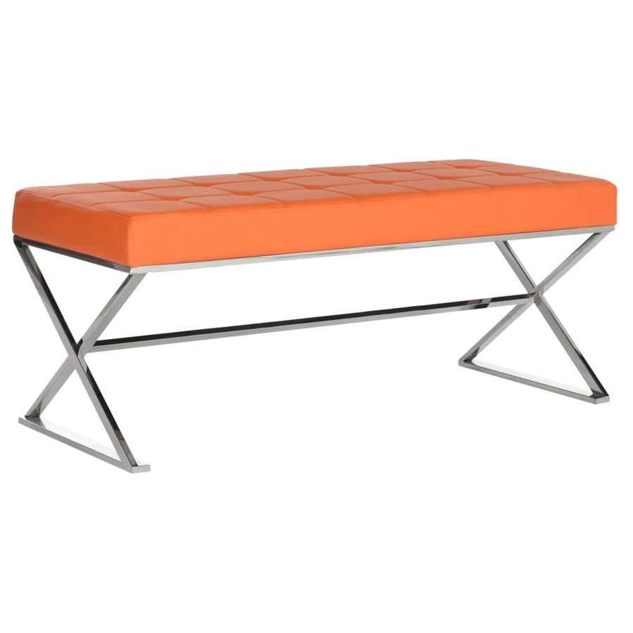 Safavieh Micha Modern Orange Chrome Accent Bench At Lowes Com