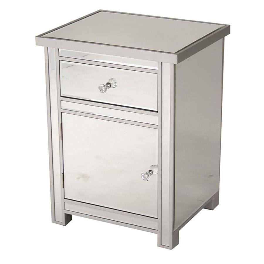 Homeroots Shelly 19 29 In W X 25 2 In H X D Silver Kitchen Cabinet