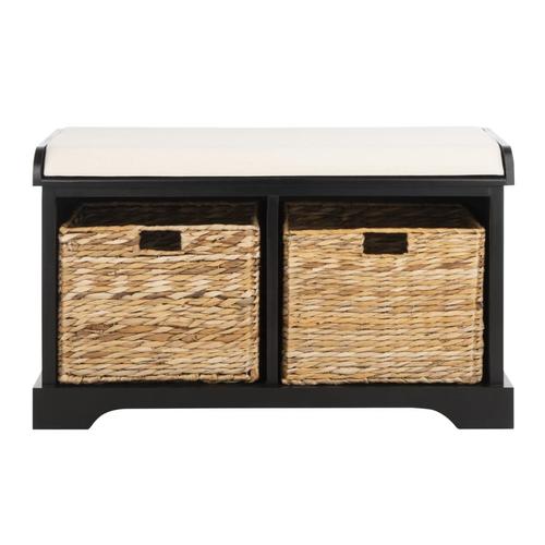 Safavieh Freddy Coastal Distressed Black Storage Bench At Lowes Com