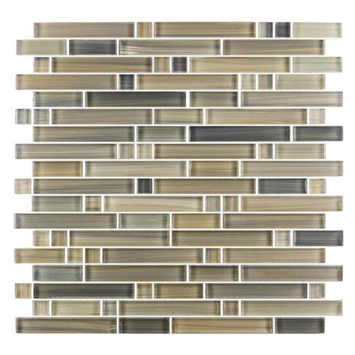 Abolos Handicraft II 11-Pack Beige 12-in X 12-in Glossy Glass Mosaic ...