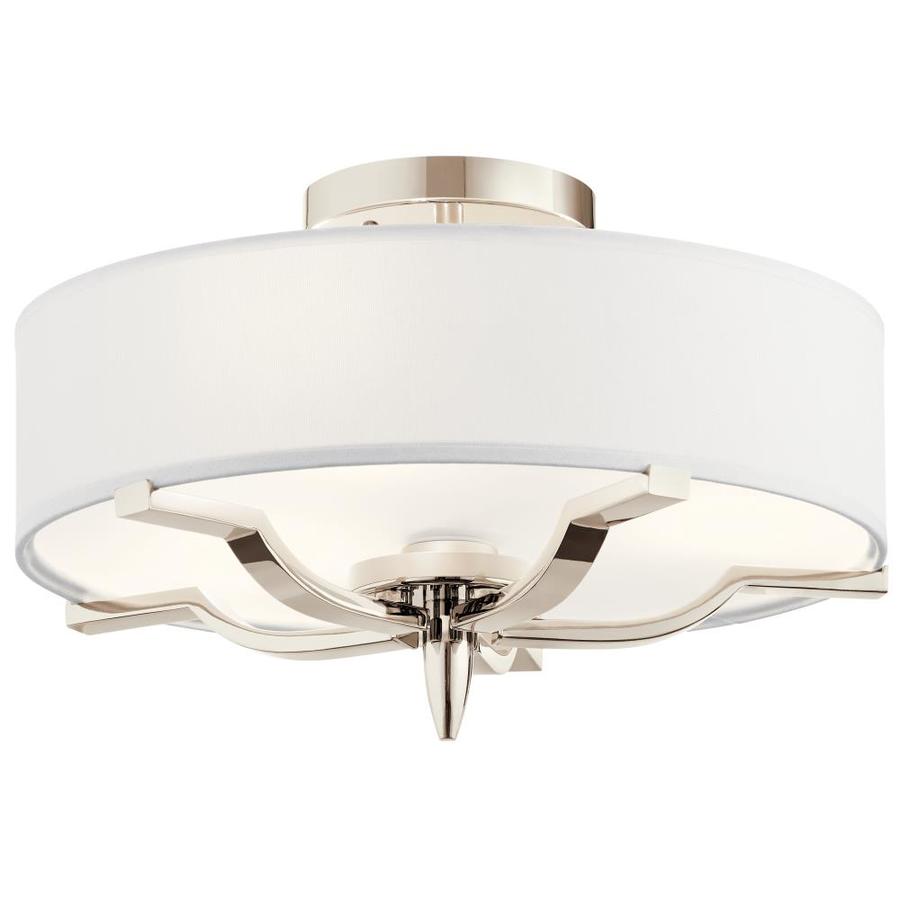 Kichler Kinsey 9.25-in Polished Nickel Transitional Incandescent Semi ...