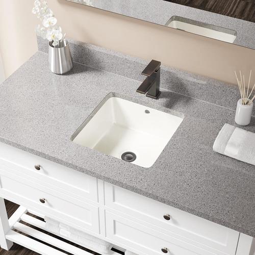 MR Direct Bisque Porcelain Undermount Square Bathroom Sink with ...