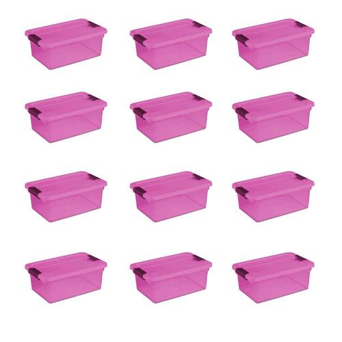 Sterilite Corporation 12-Pack 3.75-Gallon (15-Quart) Pink Tote with ...