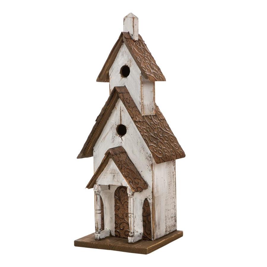 Glitzhome 23.62-in H Multi Wood Variety Decorative Bird House