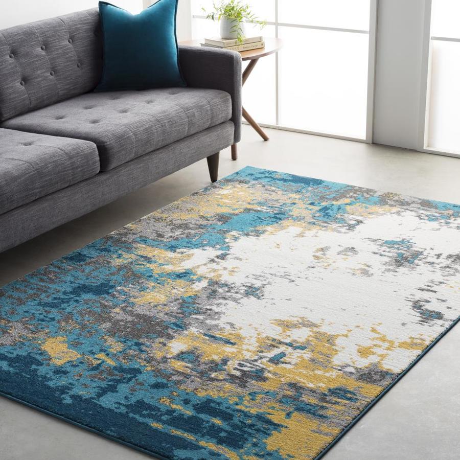 Surya Pepin 8 x 10 Aqua Indoor Abstract Industrial Area Rug in the Rugs ...