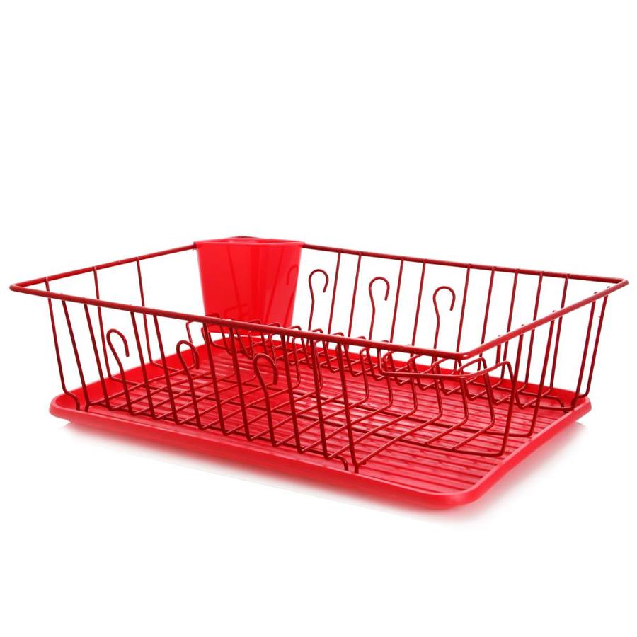 MegaChef 13.5-in W x 17.5-in L x H Metal Dish Rack and Drip Tray