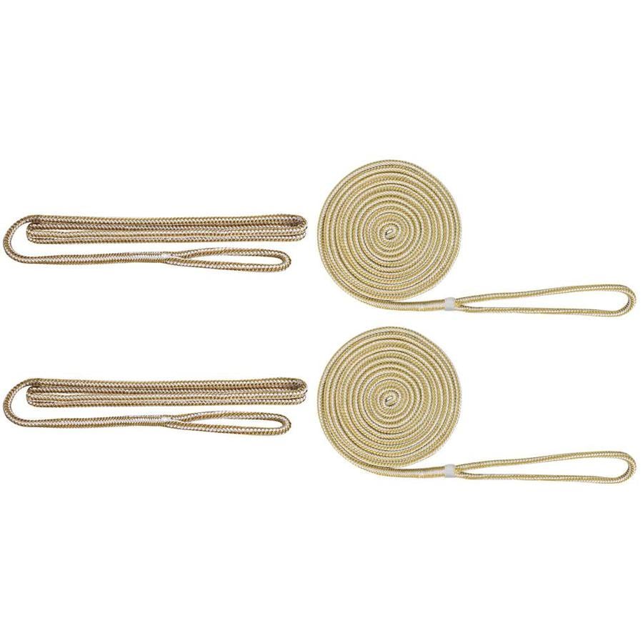 US Ropes 2 Pieces Nylon Double Braided Fender Line 3//8/" x 6/' Gold and White