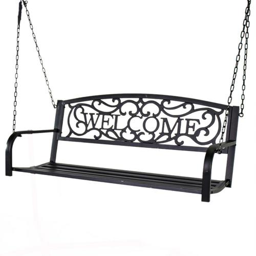 Backyard Expressions 2Person Bronze Powder Coated Steel Outdoor Swing in the Porch Swings