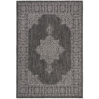 Safavieh Courtyard 8 Ft X 11 Black Ivory Indoor
