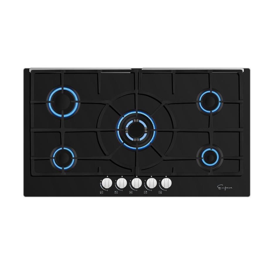 Empava 36in 5 Burners Black Gas Cooktop in the Gas Cooktops department