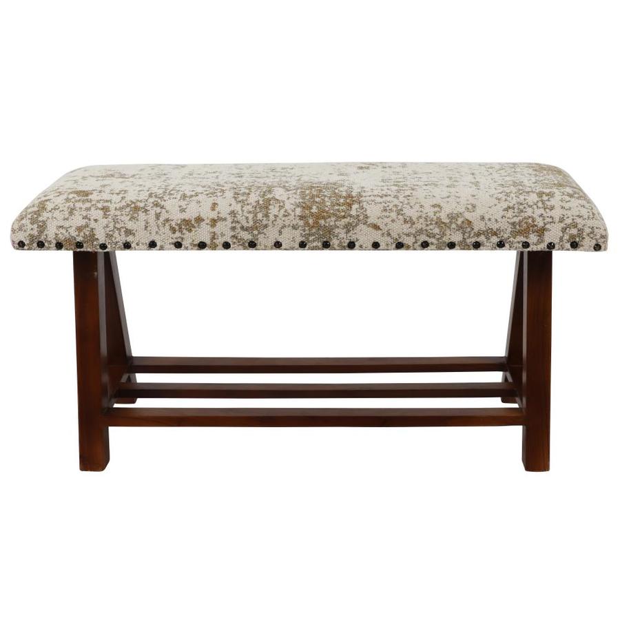 Decor Therapy Printed Rug Upholstered Wooden Bench At Lowes Com