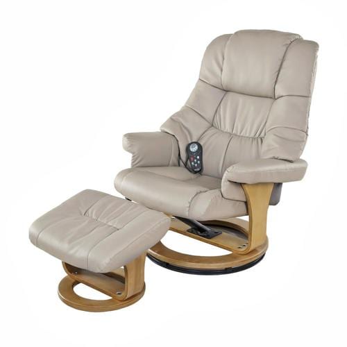 OneSpace Massage Casual Beige Faux Leather Club Chair in the Chairs department at Lowes.com