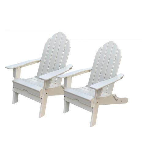 LuXeo Balboa Adirondack chair Set of 2 White Plastic 