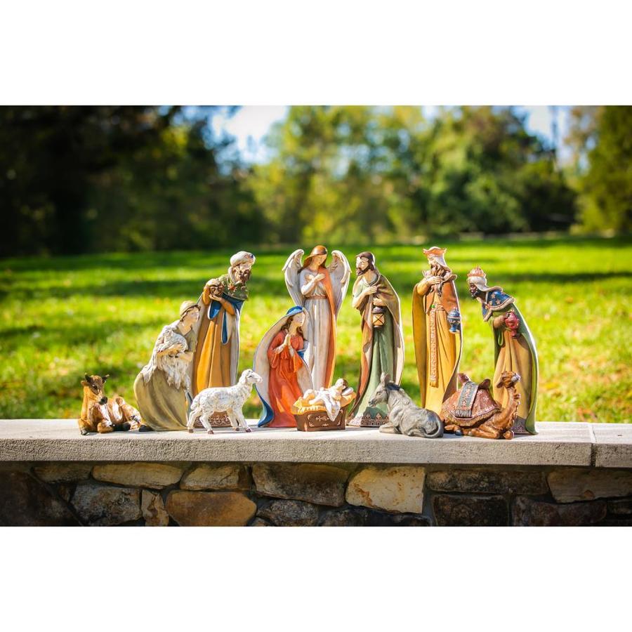 Evergreen Hand Painted Nativity Scene, Set of 12pcs in the Christmas ...