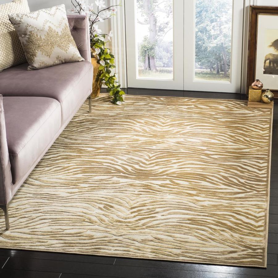 Martha Stewart Nevi 5 x 8 Taupe/Cream Indoor Animal Print Area Rug in ...