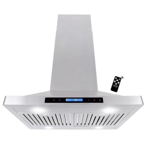 Cosmo 30in Ductless Stainless Steel Island Range Hood 30in